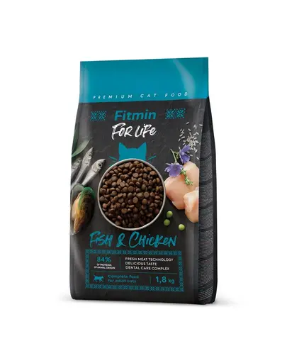 FITMIN Cat For Life Adult Fish and Chicken 1,8 kg hrana cu peste si pui pentru pisici