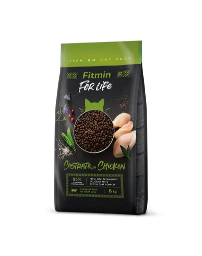 FITMIN Cat For Life Castrate Chicken 8 kg hrana completa pisici sterilizate, cu pui