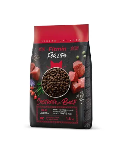FITMIN Cat For Life Castrate Beef 1,8 kg hrana pisica sterilizata, cu vita