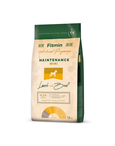 FITMIN Dog Nutritional Programme Mini Maintenance Lamb&Beef 12 kg Sac hrana uscata caini talie mica, cu miel si vita