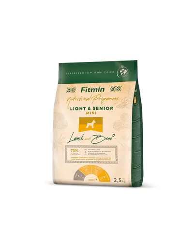 FITMIN Dog Nutritional Programme Mini Light Senior Lamb&amp;Beef 2,5 kg Hrana uscata caini seniori de talie mica, cu miel si vita