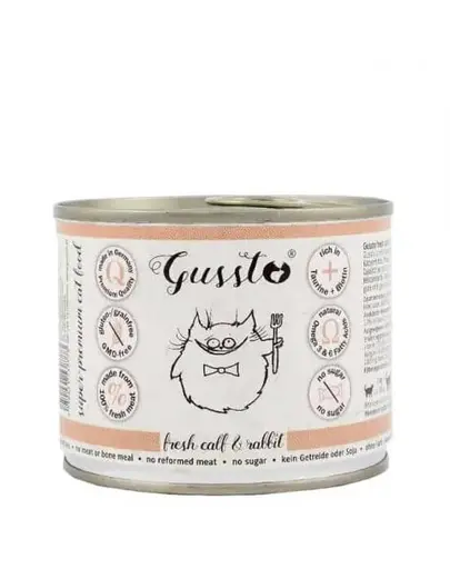 GUSSTO Cat Fresh Calf &amp; Rabbit hrana superpremium pisici 12x200 g iepure si vitel