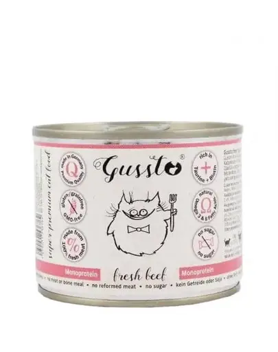 GUSSTO Cat Fresh Beef conserva cu vita pentru pisici 6x200 g