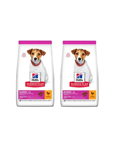 HILL'S Science Plan Canine Puppy Small&Mini Chicken 6 kg (2 x 3 kg) hrana uscata catei si femele gestante