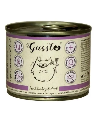 GUSSTO Cat Fresh Turkey&Duck hrana pisici, curcan si rata 12x200 g