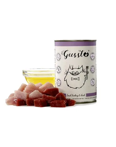 GUSSTO Cat Fresh Turkey&Duck curcan si rata pentru pisici 12x400 g