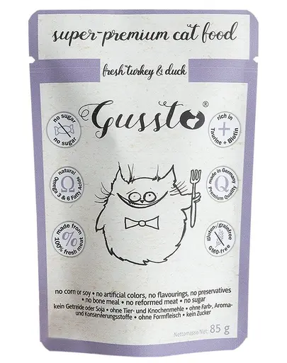 GUSSTO Cat Fresh Turkey&Duck hrana pisici, curcan si rata 24x85 g