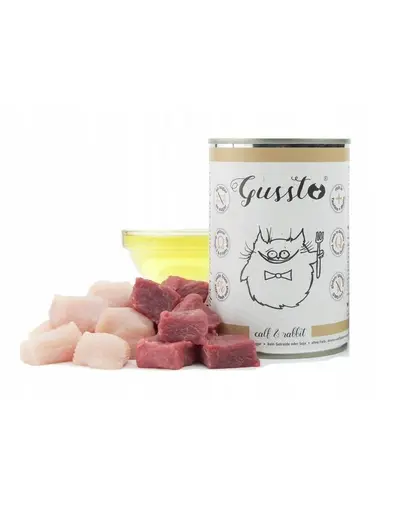 GUSSTO Cat Fresh Calf & Rabbit conserva cu vitel si iepure 6x400 g pisici