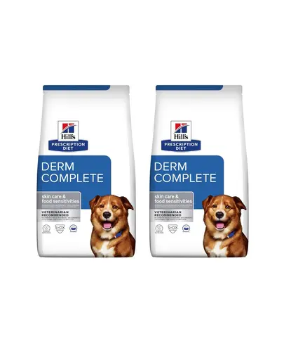 HILL'S Prescription Diet Canine Derm Complete 24 kg (2x12 kg) hrana uscata caini, pentru ingrijirea pielii