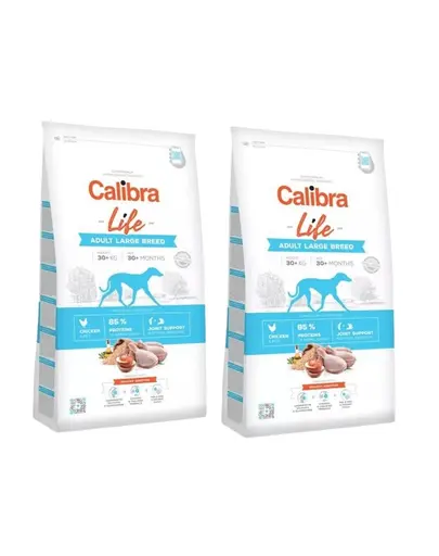 CALIBRA Dog Life Adult Large Breed Chicken hrana uscata superpremium pentru caini adulti de talie mare, cu pui 24 kg (2 x 12 kg)