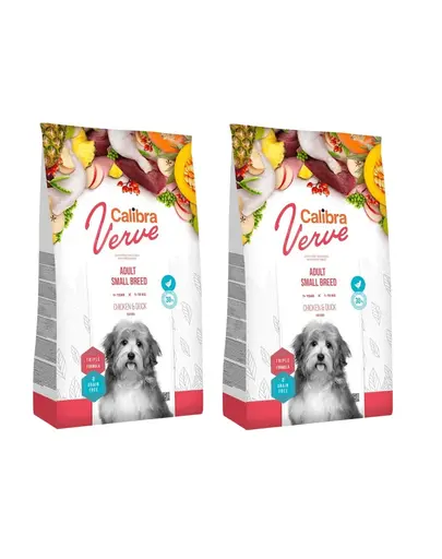 CALIBRA Dog Verve GF Adult Small Chicken&Duck hrana uscata fara cereale pentru caini adulti de talie mica 12 kg (2 x 6 kg)