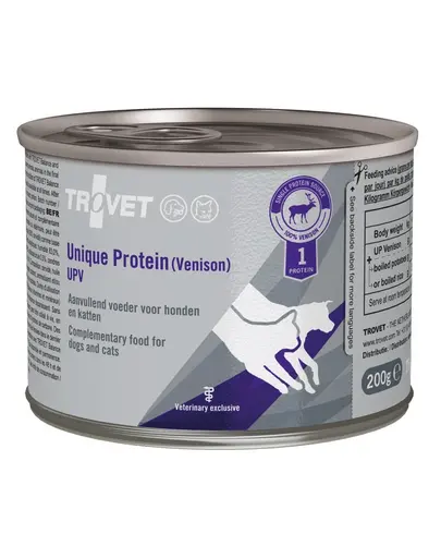 TROVET Unique Protein Venison UPV cu vanat 6x200 g pentru caini si pisici