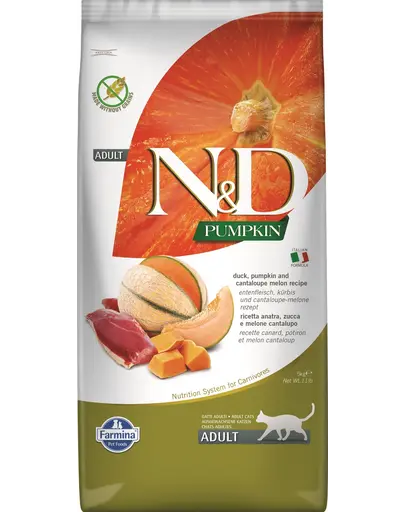 FARMINA N&D Pumpkin Cat Adult Hrana uscata pisici adulte, cu rata si pepene galben 5 kg