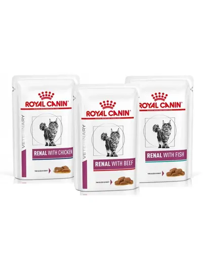 ROYAL CANIN Renal Feline Mix arome 72 x 85 g hrana umeda dietetica pentru pisici cu insuficienta renala cronica