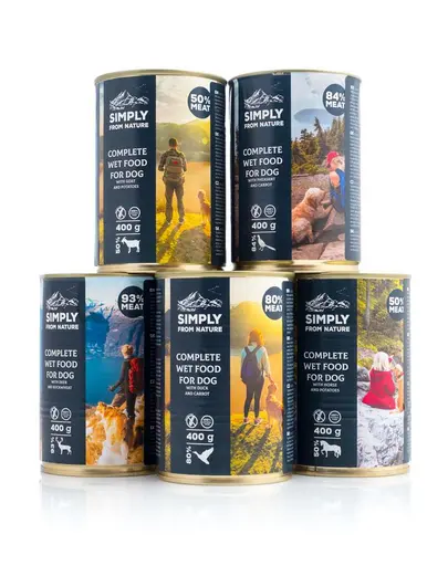 SIMPLY FROM NATURE Hrana umeda caini mix 5 arome 5 x 400g