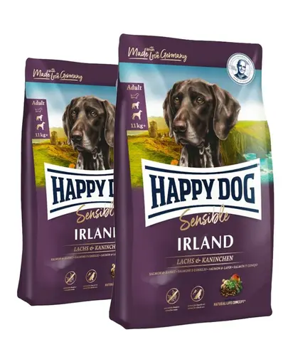 HAPPY DOG Supreme Ireland 8 kg (2x4 kg) hrana caini, somon si iepure