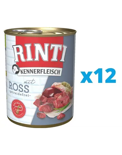 RINTI Kennerfleisch Horse hrana umeda caine 12 x 800 g, cu carne de cal