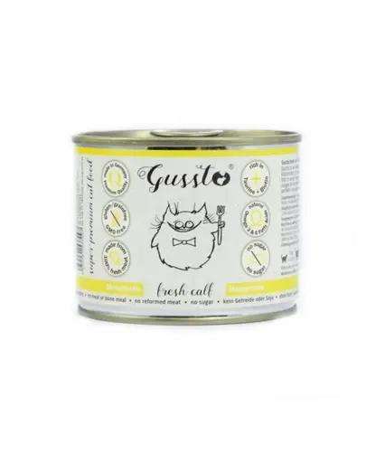 GUSSTO Cat Fresh Calf hrana umeda pisici, vitel 12x200 g