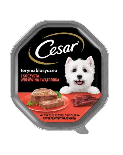 CESAR tava 150 g Hrana umeda completa pentru caini adulti, ficat si vita