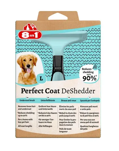 8IN1 Perfect Coat DeShedder Dog L perie pentru caini