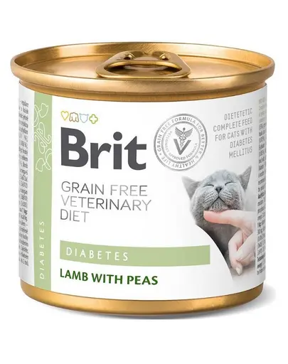 BRIT Veterinary Diet Diabetes Lamb&Pea hrana pisici cu diabet 12x200 g