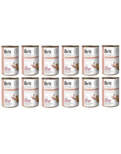 BRIT Veterinary Diet Renal Tuna&amp;Salmon&amp;Pea hrana dietetica pentru caini 12x400 g
