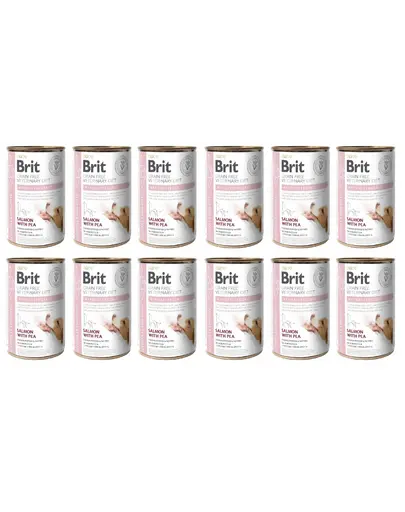 BRIT Veterinary Diet Hypoallergenic Salmon&Pea pentru caini cu alergie 12x400 g hrana dietetica