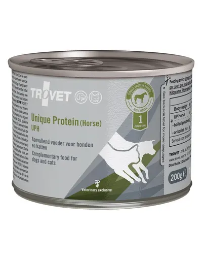 TROVET Unique Protein Horse UPH hrana umeda caini si pisici 12x200 g carne de cal
