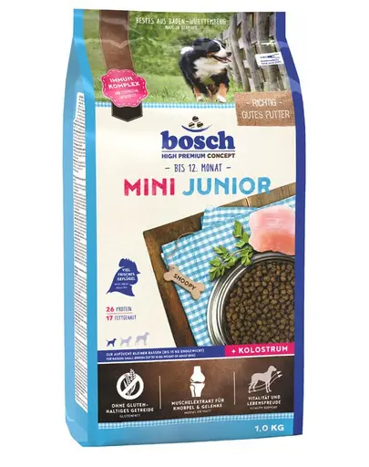 BOSCH Mini junior Hrana uscata pentru catei de talie mica, cu carne de pasare 1 kg