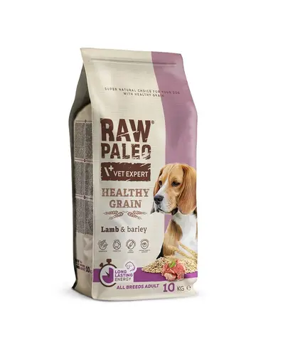 VETEXPERT RAW PALEO Heathy Grain Adult Lamb 10 kg sac hrana caine, cu miel
