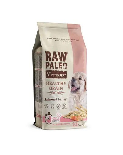 VETEXPERT RAW PALEO Heathy Grain Puppy Salmon 10 kg Sac hrana uscata catei, cu somon