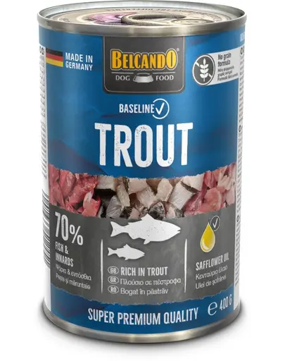 BELCANDO Baseline hrana cu pastrav pentru caini 400g