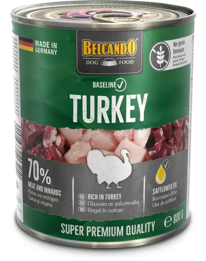 BELCANDO Baseline Conserva hrana umeda caini, curcan 800g