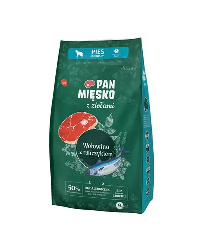 PAN MIESKO hrana caini rase mici S 9 kg ierburi aromatice, vita si ton
