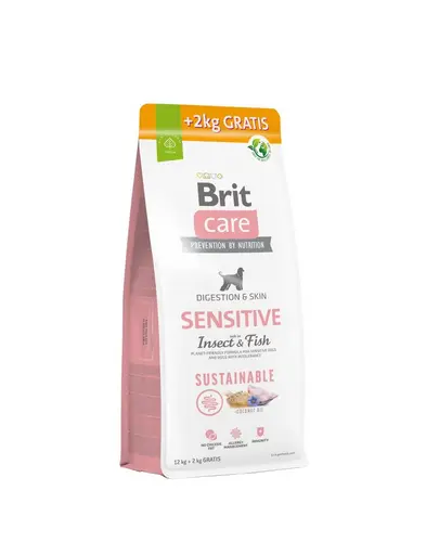 BRIT Care Sustainable Sensitive Insect & Fish Hrana caini sensibili, cu peste si insecte 12+2 kg