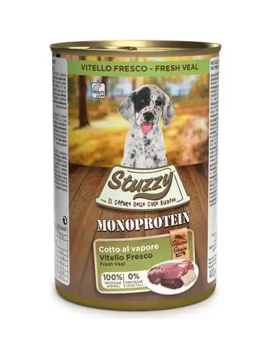 STUZZY Monoprotein Puppy Veal cu vitel pentru catelusi 400 g
