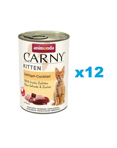 ANIMONDA Carny Kitten Poultry Cocktail 12x400 g Conserva hrana umeda pisoi, cu pasare