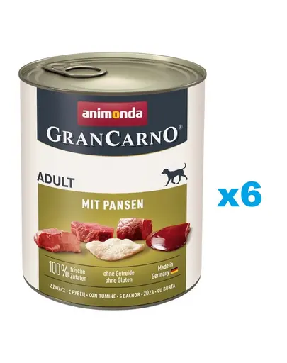 ANIMONDA GranCarno Adult with Tripe 6x800 g hrana cu rumen, caini adulti