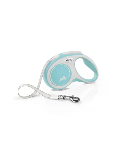 FLEXI New Comfort lesa automata cu banda pentru caini, albastru deschis cu alb, marimea S, 5 m