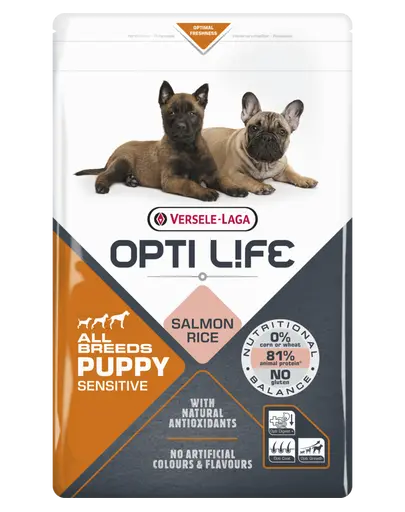 VERSELE-LAGA Opti Life Puppy Sensitive hrana uscata pentru caini juniori sensibili, cu somon 12.5kg