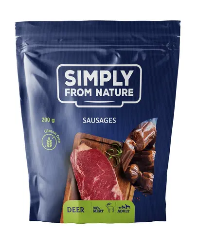 SIMPLY FROM NATURE Carnaciori pentru caini, cu carne de cerb 200 g