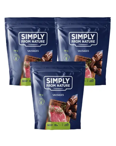 SIMPLY FROM NATURE Recompense carnaciori pentru caini, cu vita 3 x 300 g