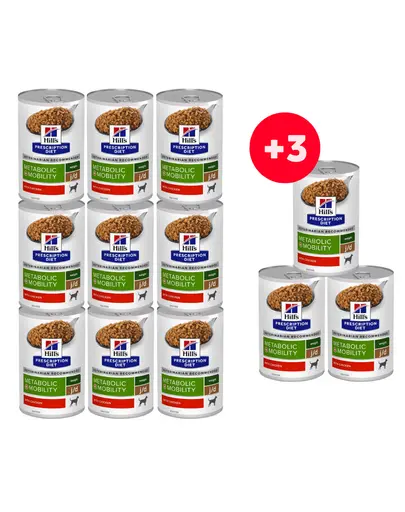 HILL'S Prescription Diet Canine Metabolic + Mobility 9+3 CADOU conserva dietetica caini, pentru controlul greutatii si mobilitate