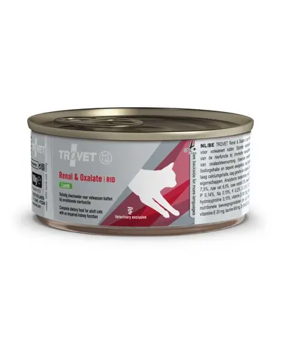 TROVET Renal&amp;Oxalate Lamb RID pentru pisici cu insuficienta renala 100 g cu miel