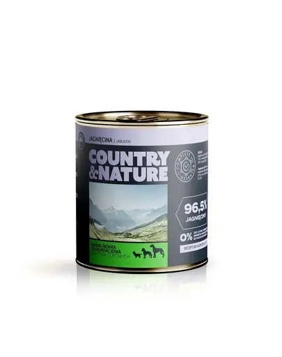 COUNTRY&NATURE hrana caini, fara cereale 800 g cu miel