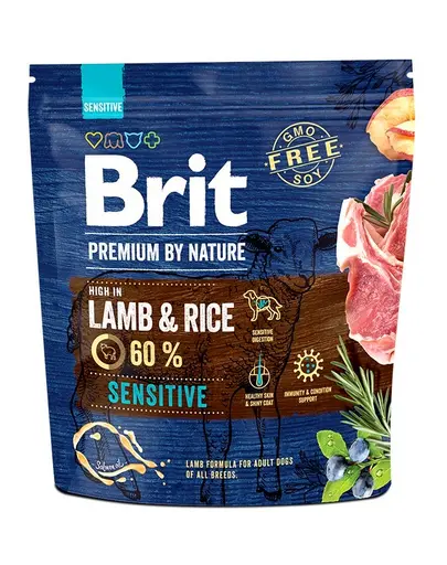 BRIT Premium By Nature Sensitive Lamb hrana uscata caini adulti cu tract digestiv sensibil, cu miel 1 kg