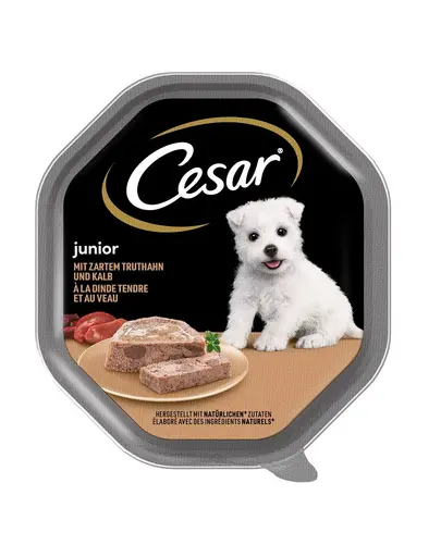 CESAR Junior pate pentru pui de catel 150 g curcan si vitel