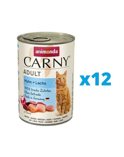 ANIMONDA Carny Adult pui si somon hrana umeda pisici 12 x 400 g