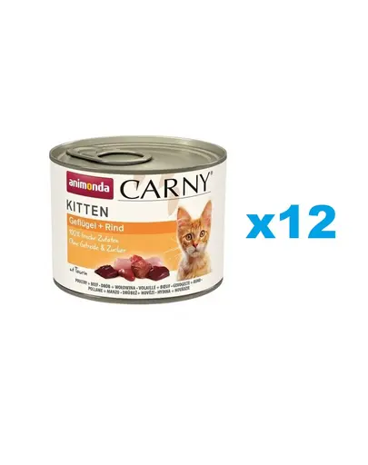 ANIMONDA Carny Kitten Poultry&Beef 12x200 g Hrana pisoi, cu pasare si vita