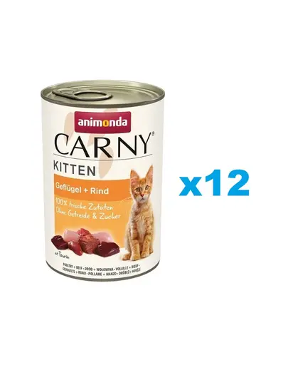 ANIMONDA Carny Kitten Poultry&Beef 12x400 g hrana pui pisica, pasare si vita